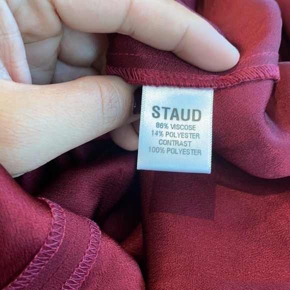 NWT Staud Maroon Lido Dress In Garnet 2 - Picture 5 of 8